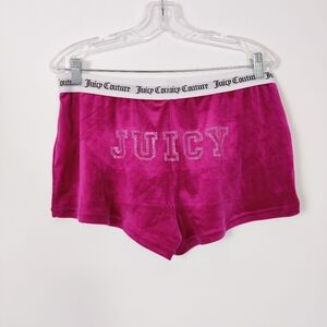 Juicy Couture Women's Pink Velvet Shirt Size Large Embellished Y2K Barbiecore